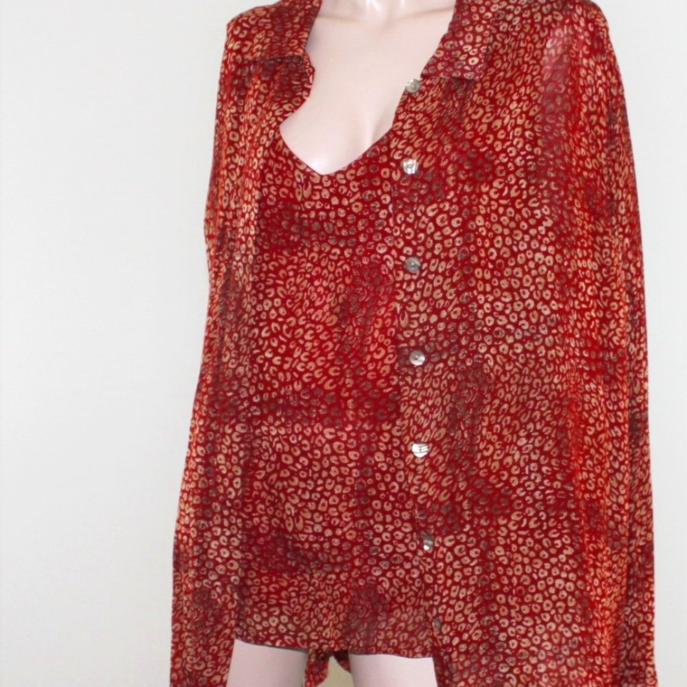 Coldwater Creek 2pc Jacket & top red print